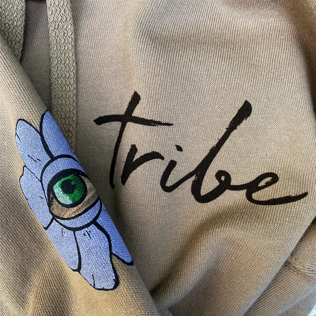 FLOWER CROWN TAUPE HOODIE