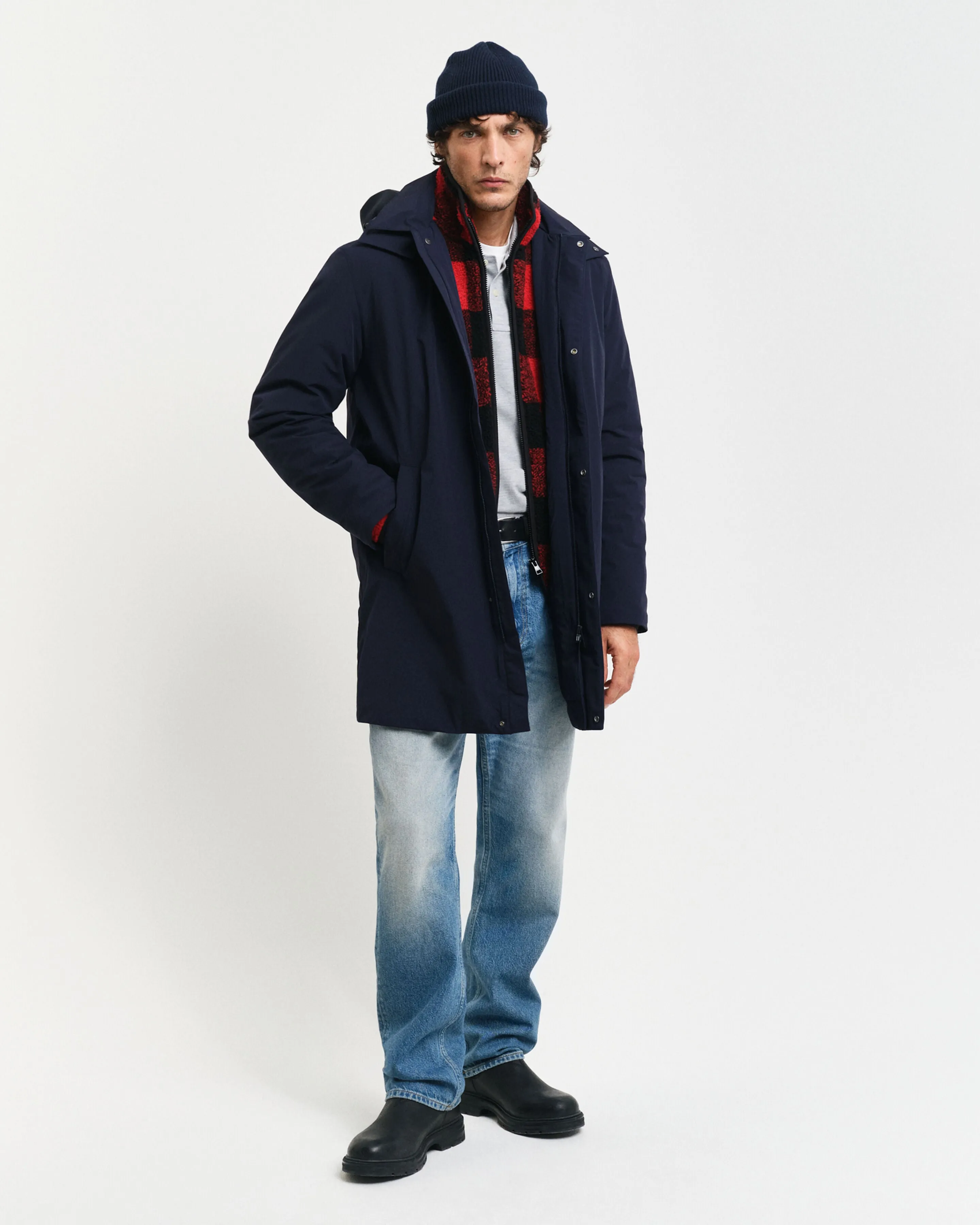 GANT - Padded Car Coat In Evening Blue 7006451 433