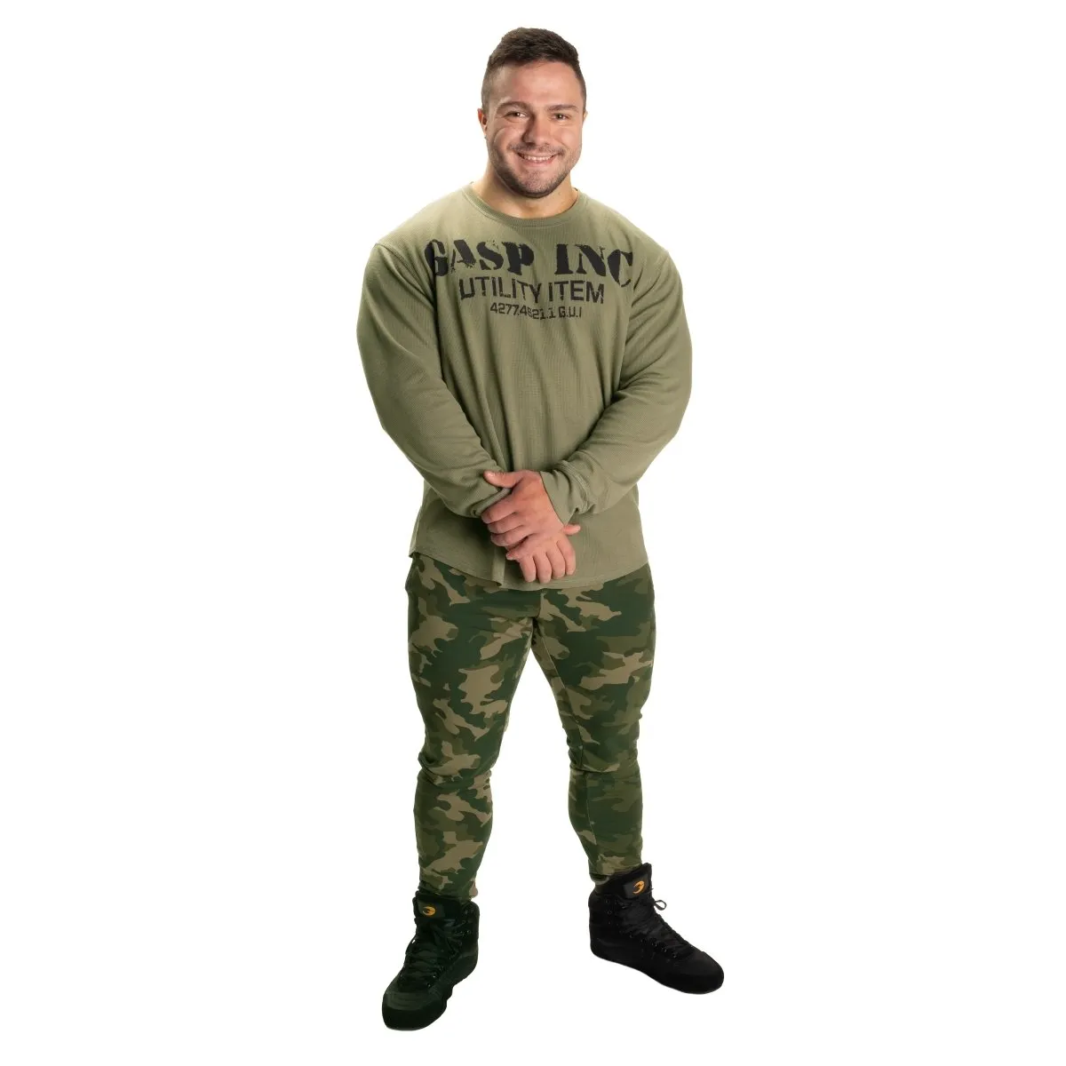 GASP Thermal Gym Sweater - Washed Green