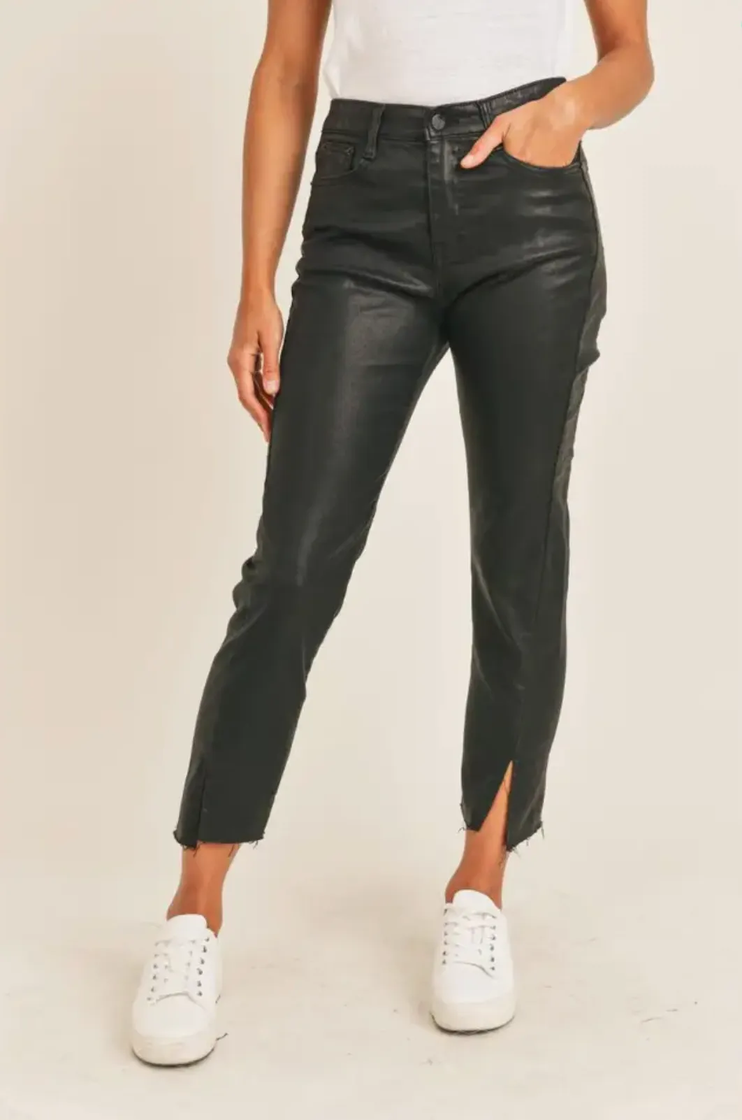Girl on Top Coated Denim