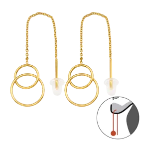 Gold Double hoop threaders