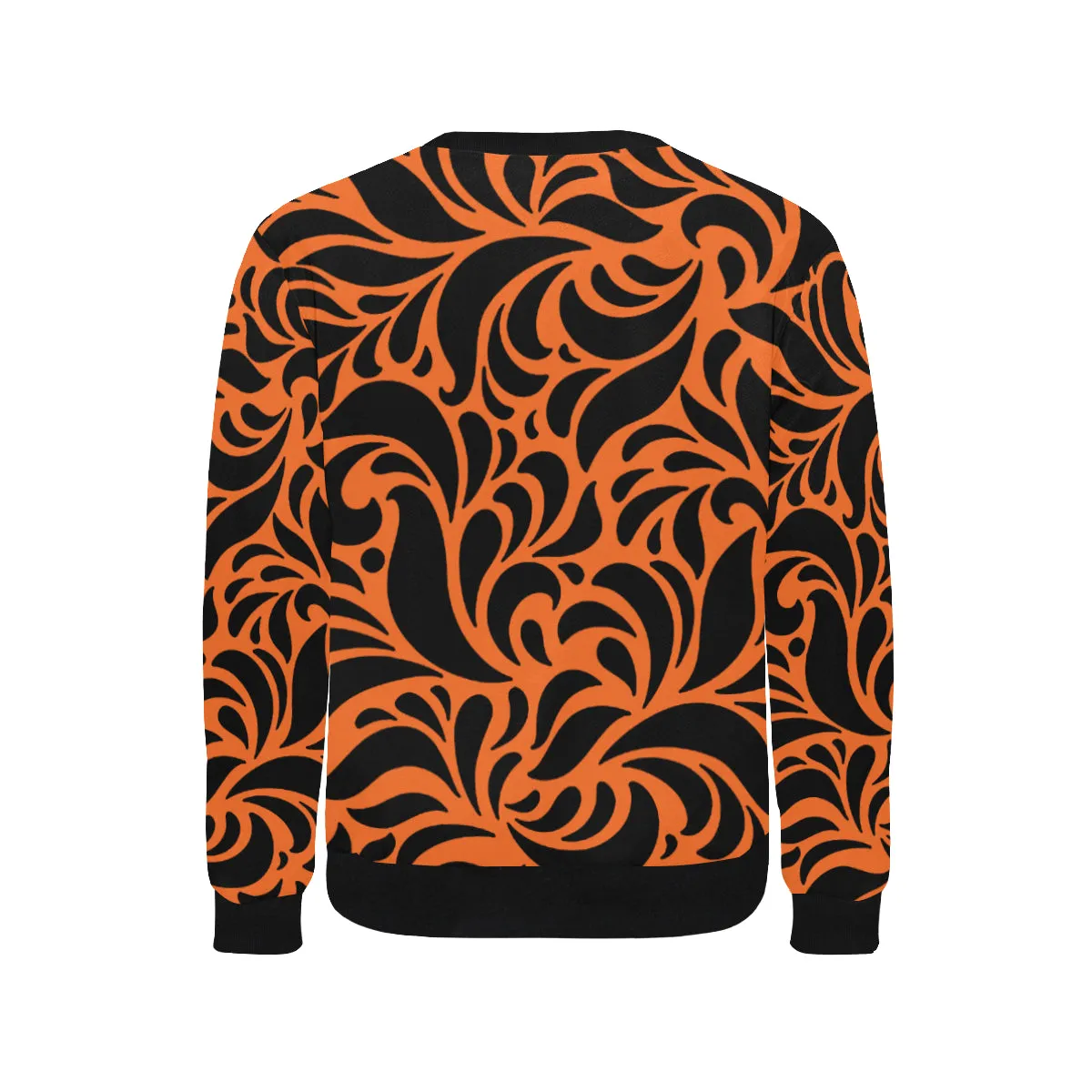 GORGIOUS ORNG LEAF Men's Rib Cuff Crew Neck Sweatshirt