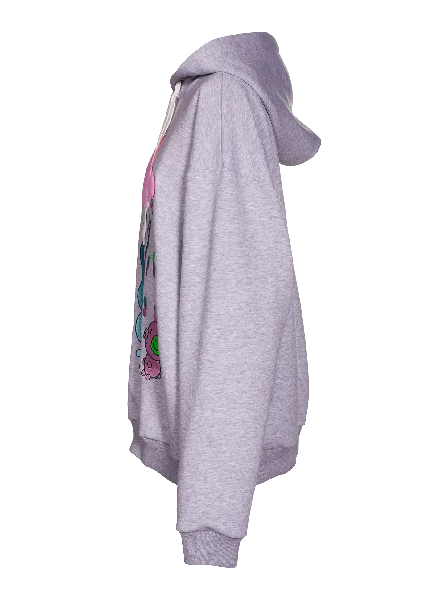 Grey Embroidered Hoodie