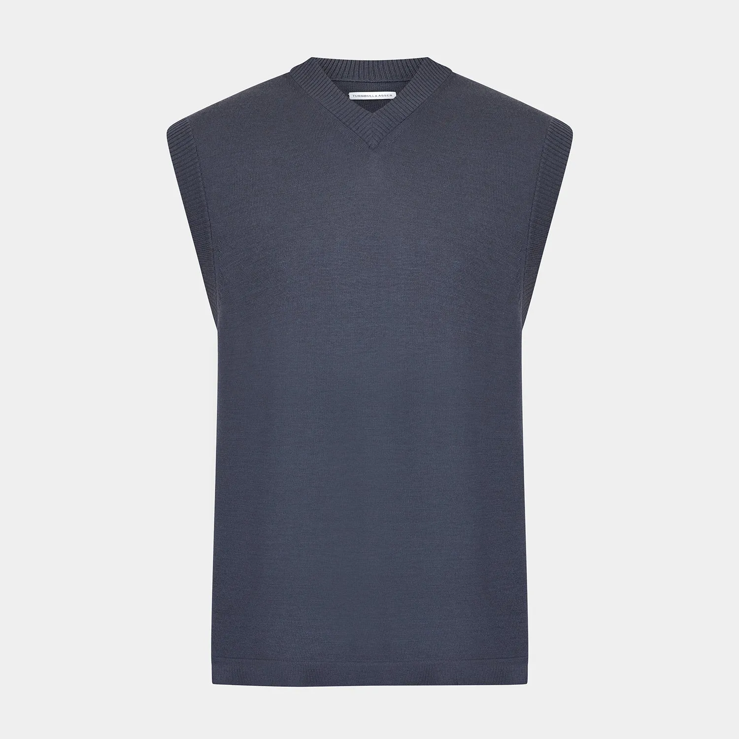 Grey Fine Merino V-Neck Vest