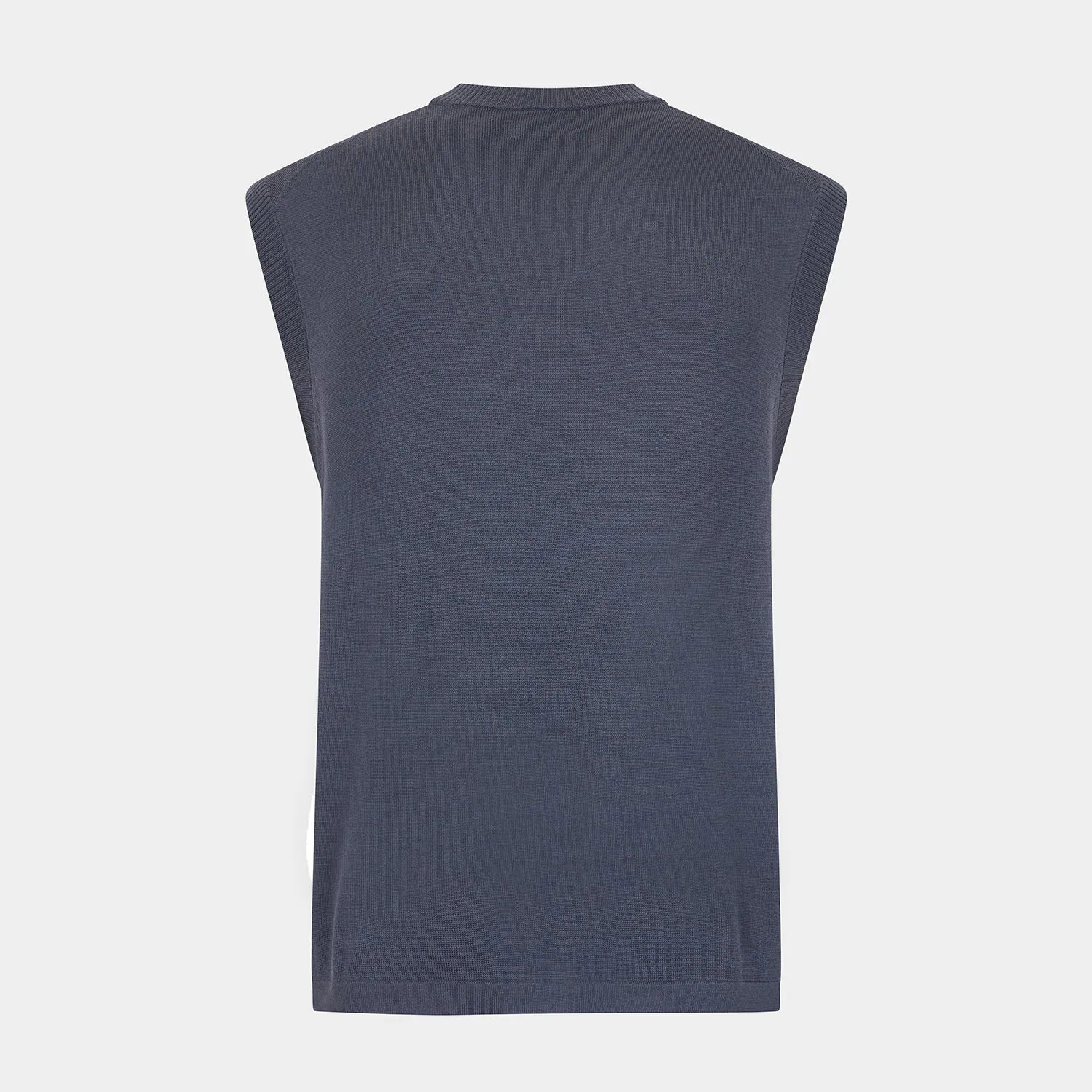 Grey Fine Merino V-Neck Vest