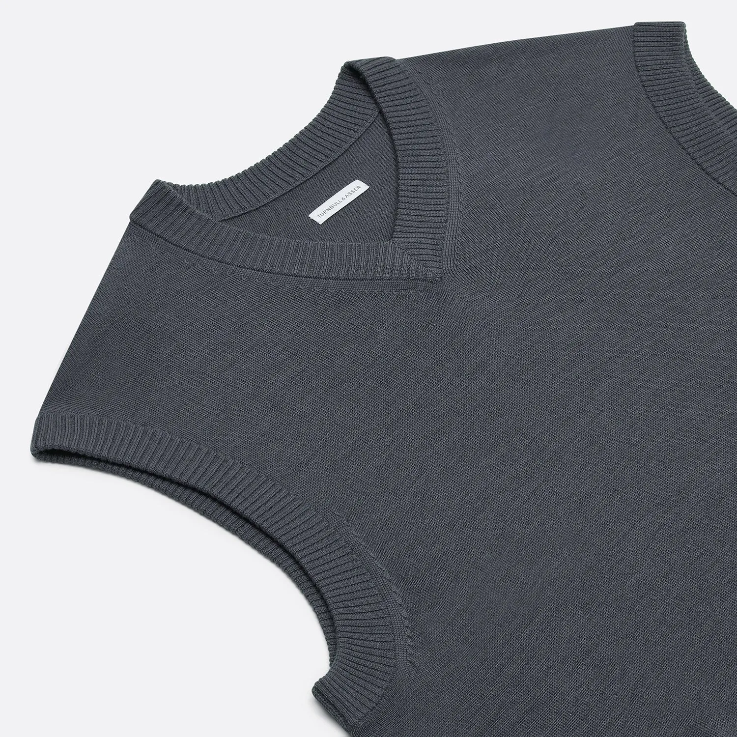 Grey Fine Merino V-Neck Vest