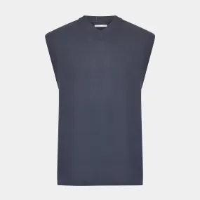 Grey Fine Merino V-Neck Vest