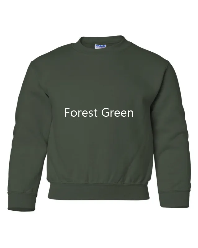 Grumpy Highland Cow Embroidered YOUTH Crewneck Sweatshirt