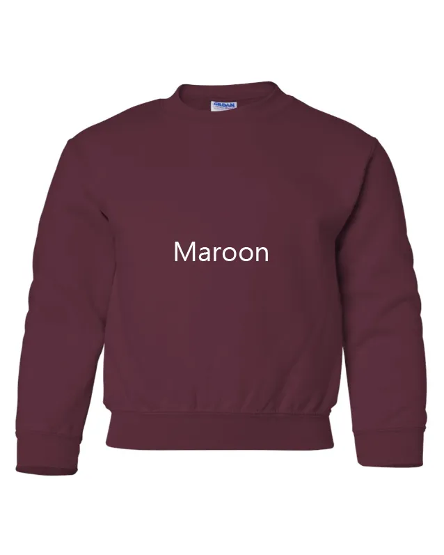 Grumpy Highland Cow Embroidered YOUTH Crewneck Sweatshirt