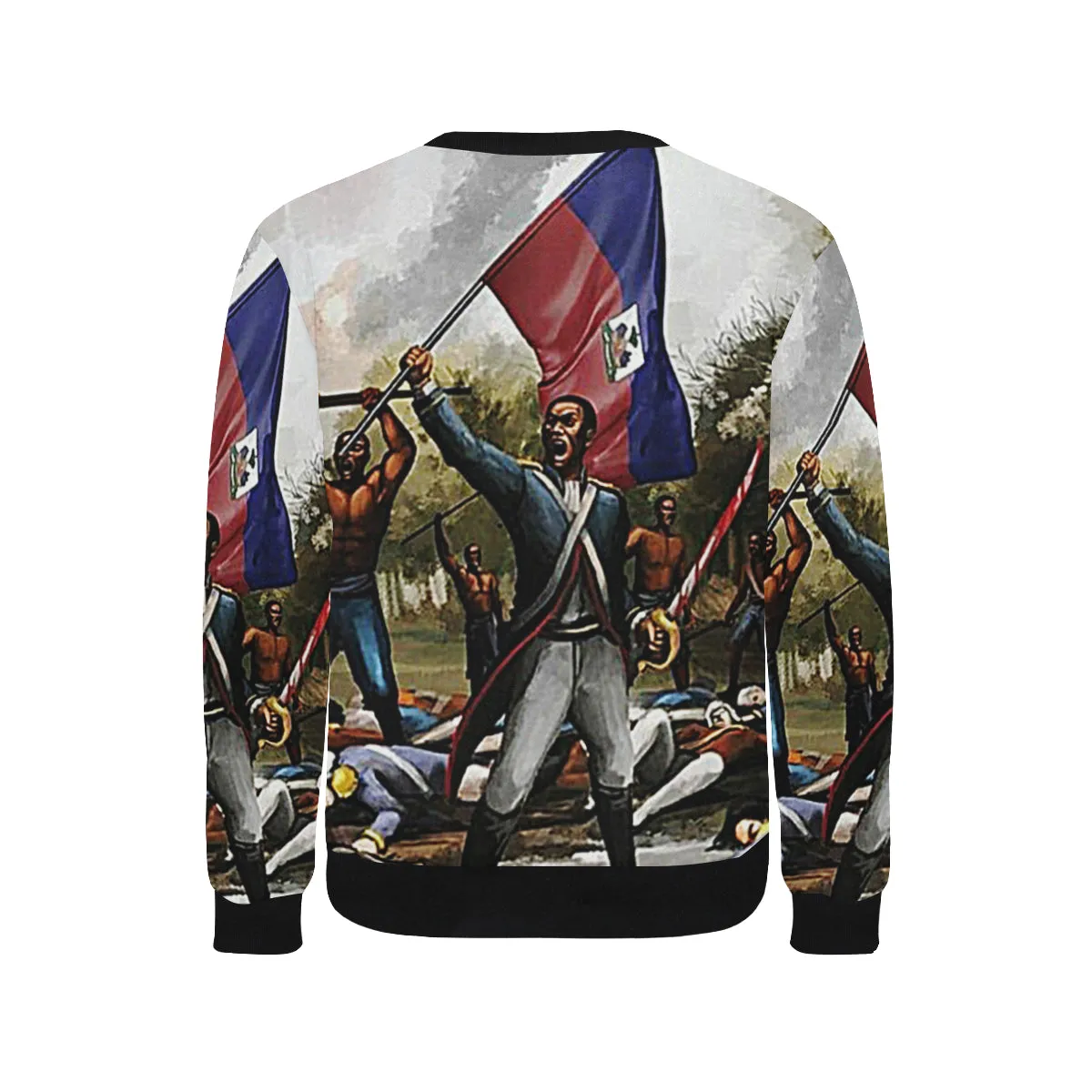 HAITI REVOLUTION Men's Rib Cuff Crew Neck Sweatshirt