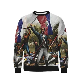 HAITI REVOLUTION Men's Rib Cuff Crew Neck Sweatshirt