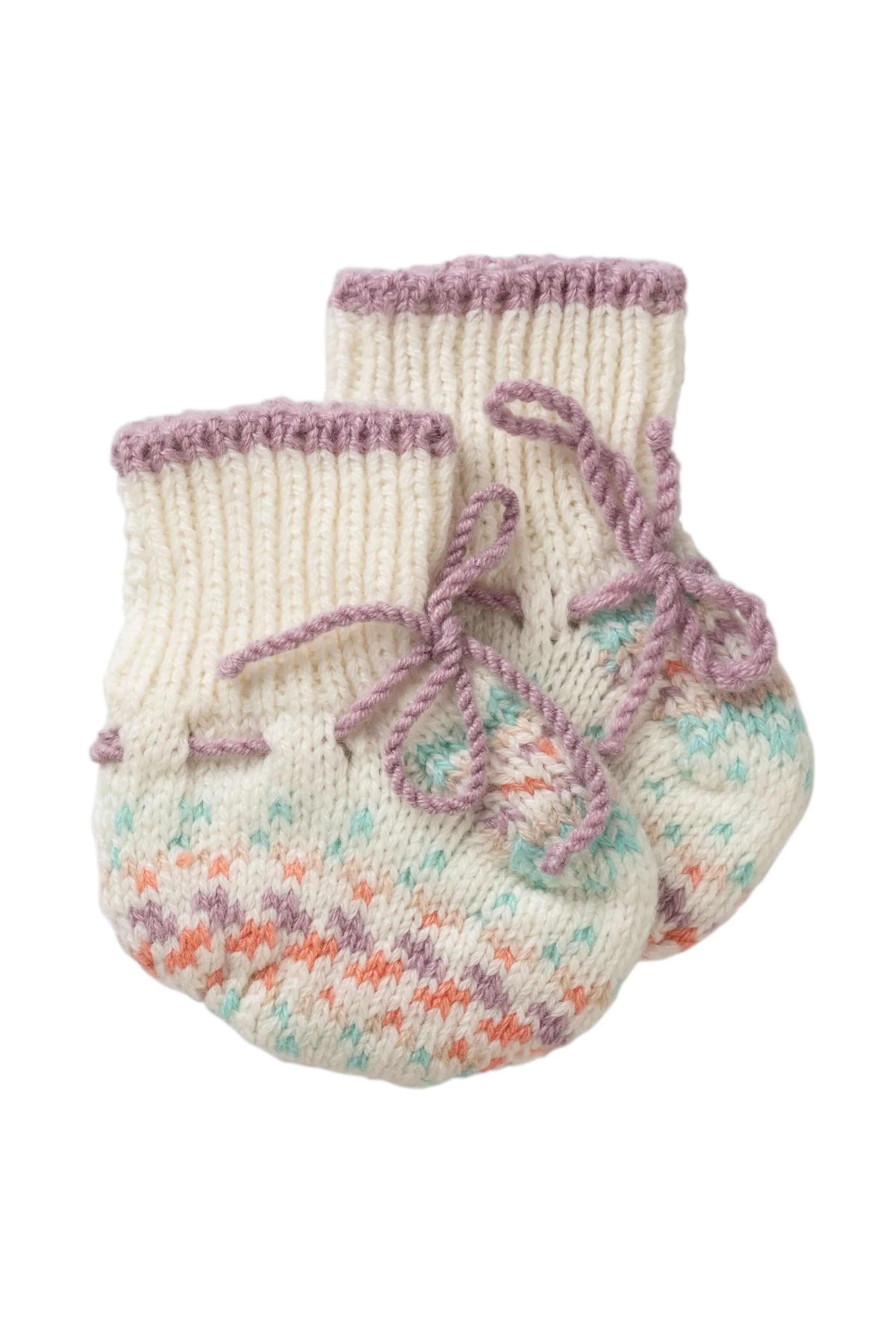 Hand Knit Fairisle Cashmere Baby Booties