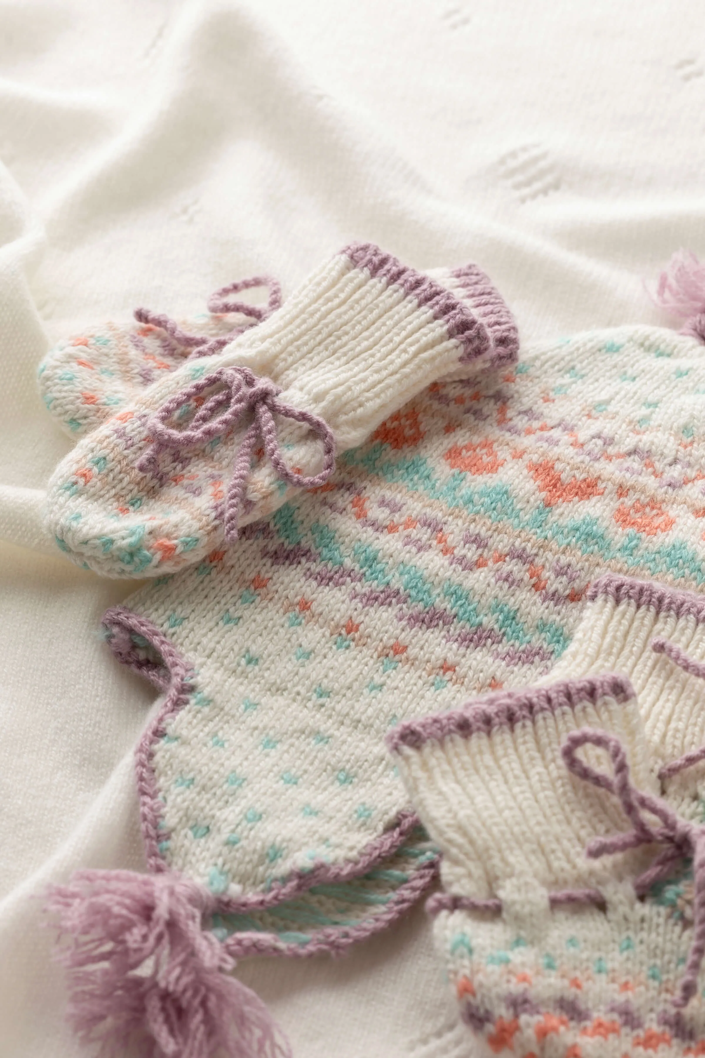 Hand Knit Fairisle Cashmere Baby Booties