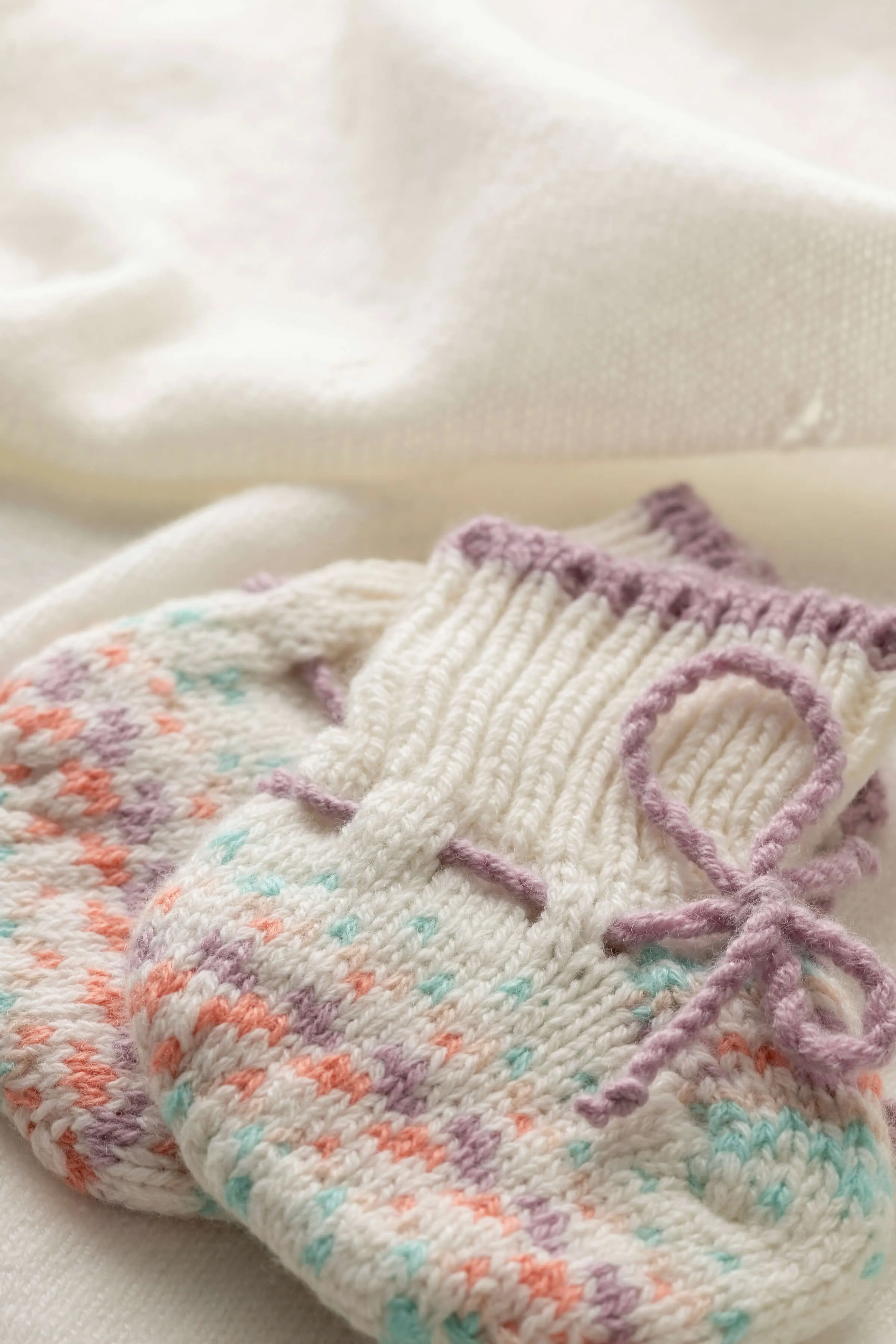 Hand Knit Fairisle Cashmere Baby Booties