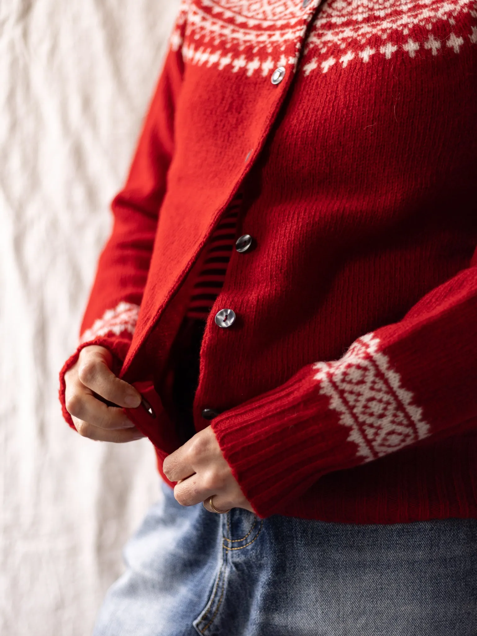 Harley of Scotland ~ Supersoft Two Tone Fairisle Cardi