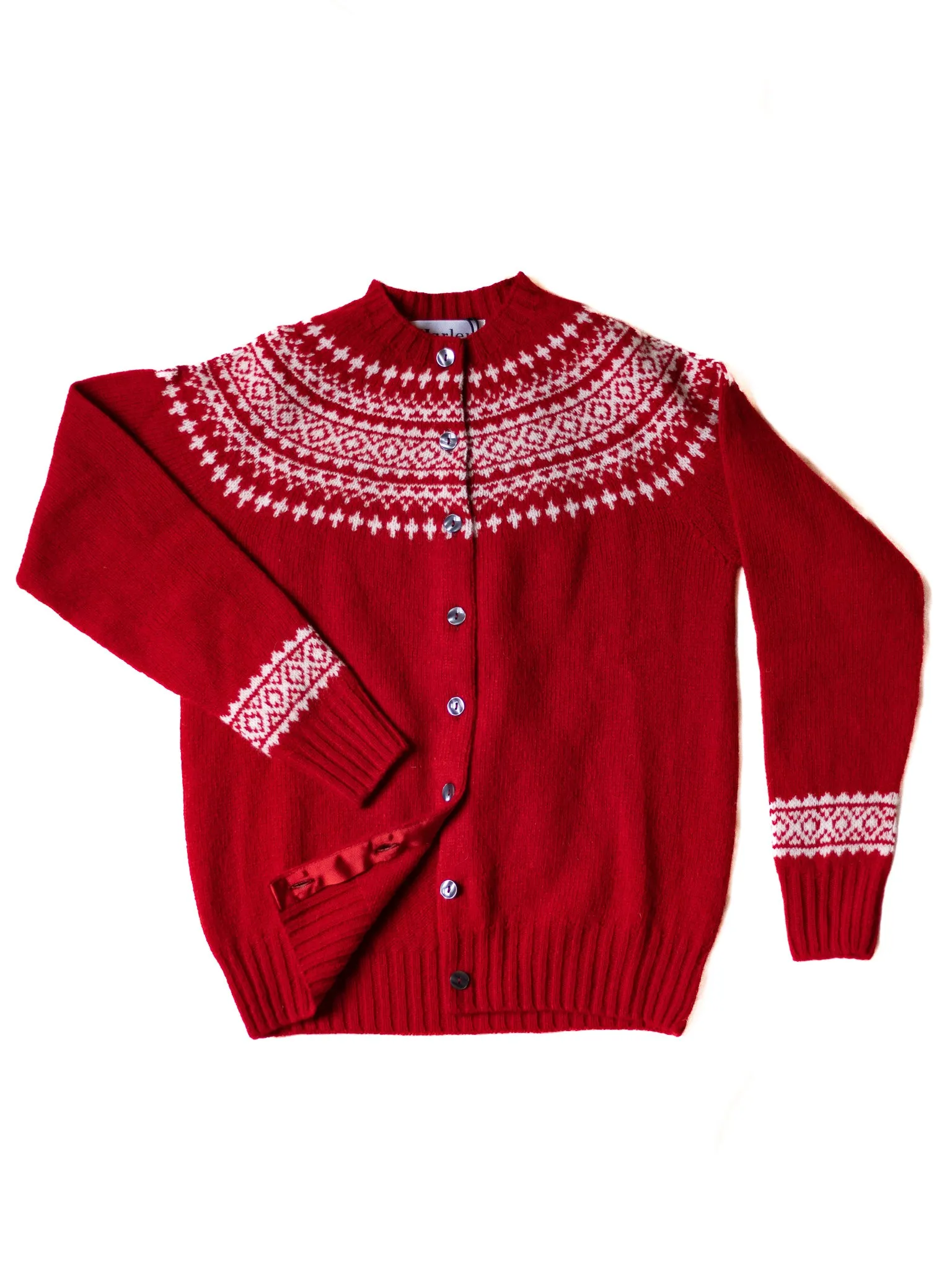 Harley of Scotland ~ Supersoft Two Tone Fairisle Cardi