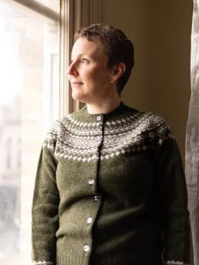 Harley of Scotland ~ Supersoft Two Tone Fairisle Cardi