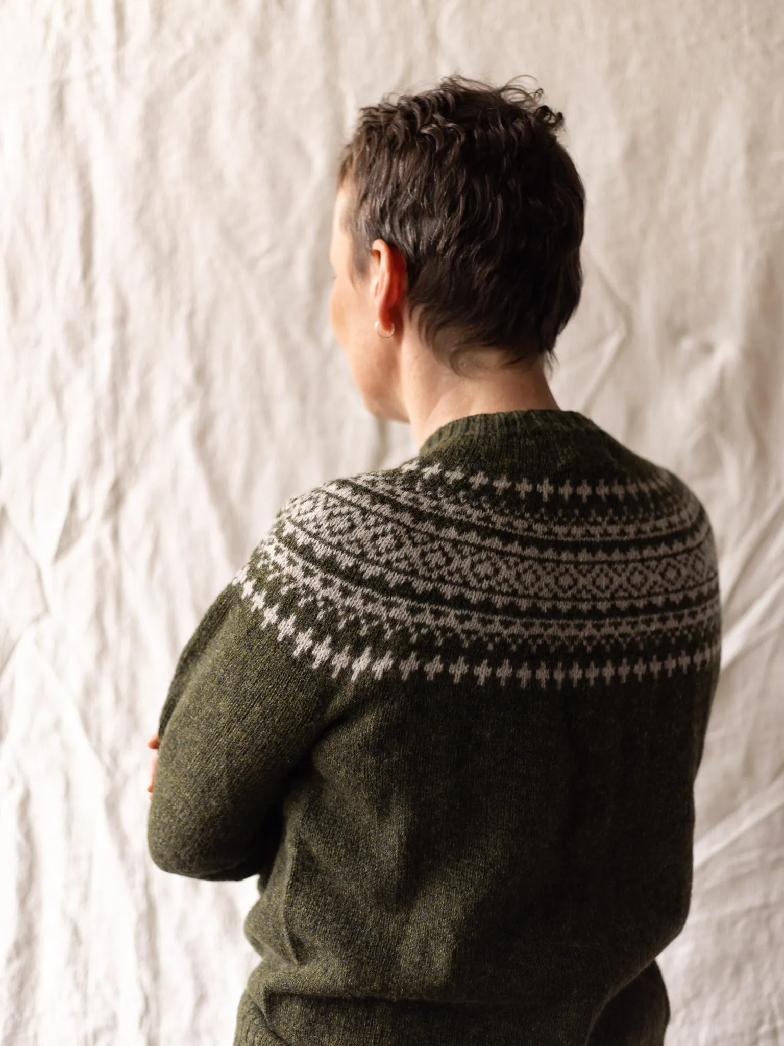 Harley of Scotland ~ Supersoft Two Tone Fairisle Cardi