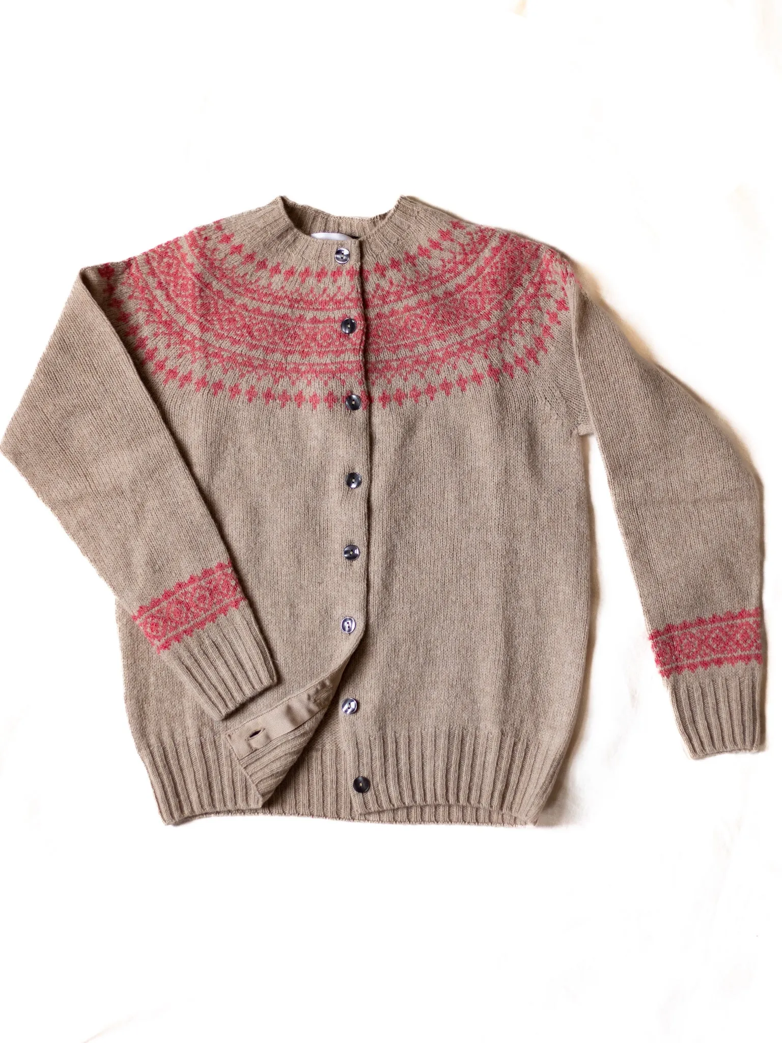 Harley of Scotland ~ Supersoft Two Tone Fairisle Cardi