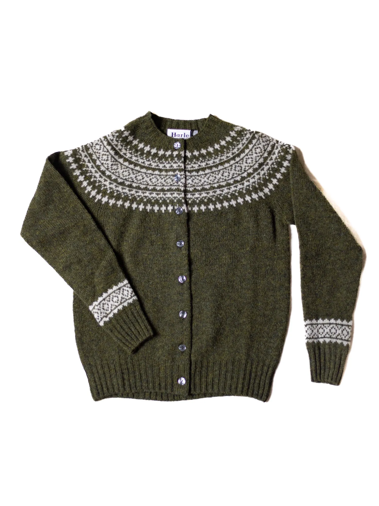 Harley of Scotland ~ Supersoft Two Tone Fairisle Cardi