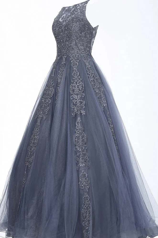Jovani 59046 High Neck Ballgown Prom Dress Tulle Lace Formal Gown