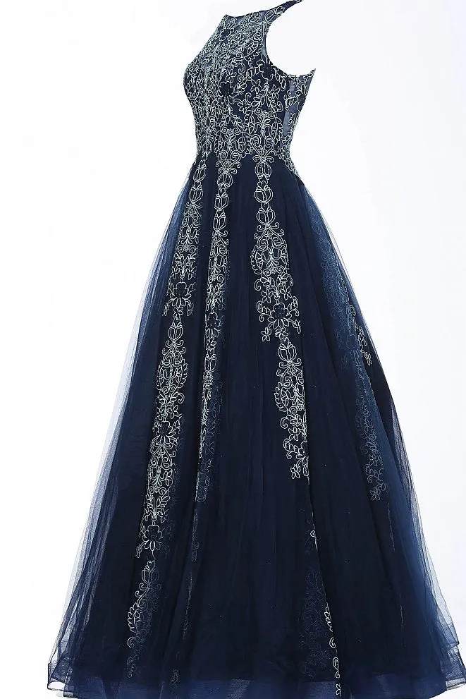 Jovani 59046 High Neck Ballgown Prom Dress Tulle Lace Formal Gown