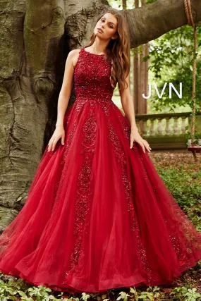 Jovani 59046 High Neck Ballgown Prom Dress Tulle Lace Formal Gown