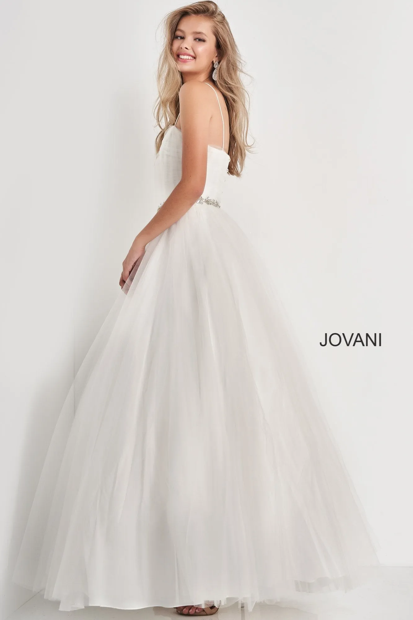 Jovani Kids k66712 Embellished Crystal Girls Ballgown Pageant Dress Flower Tulle