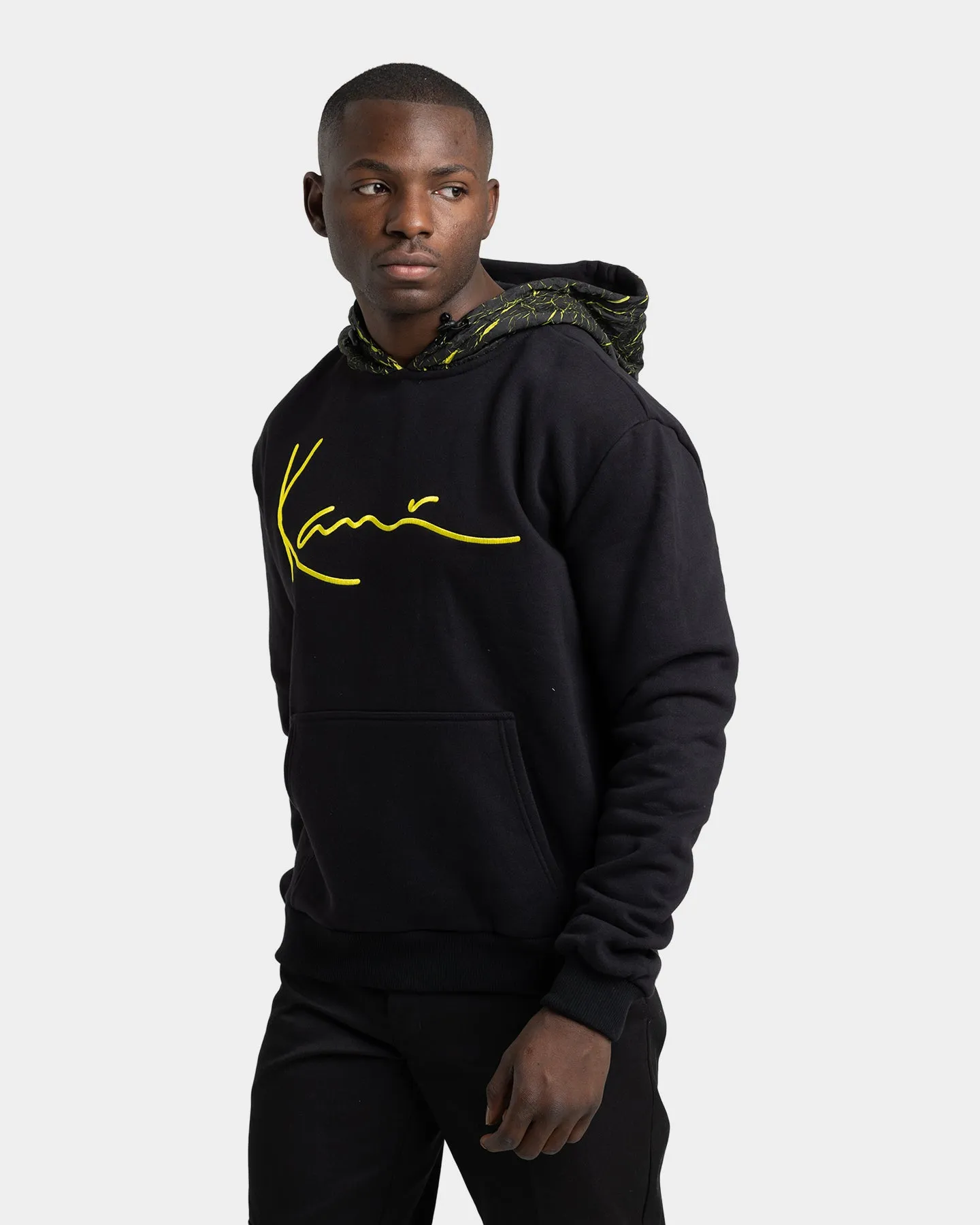 Karl Kani Men's Signature Patch Hoodie Black/Yellow
