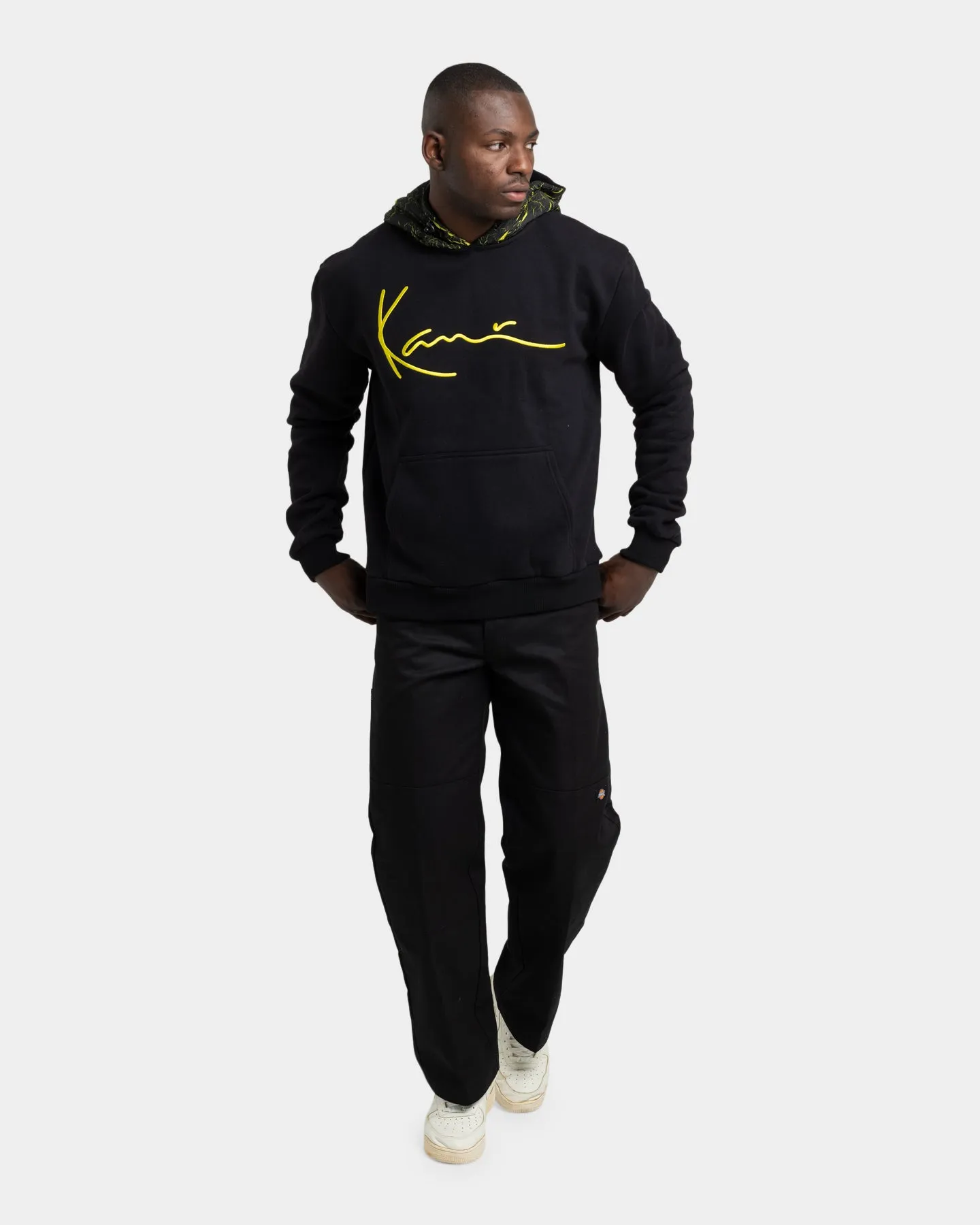 Karl Kani Men's Signature Patch Hoodie Black/Yellow