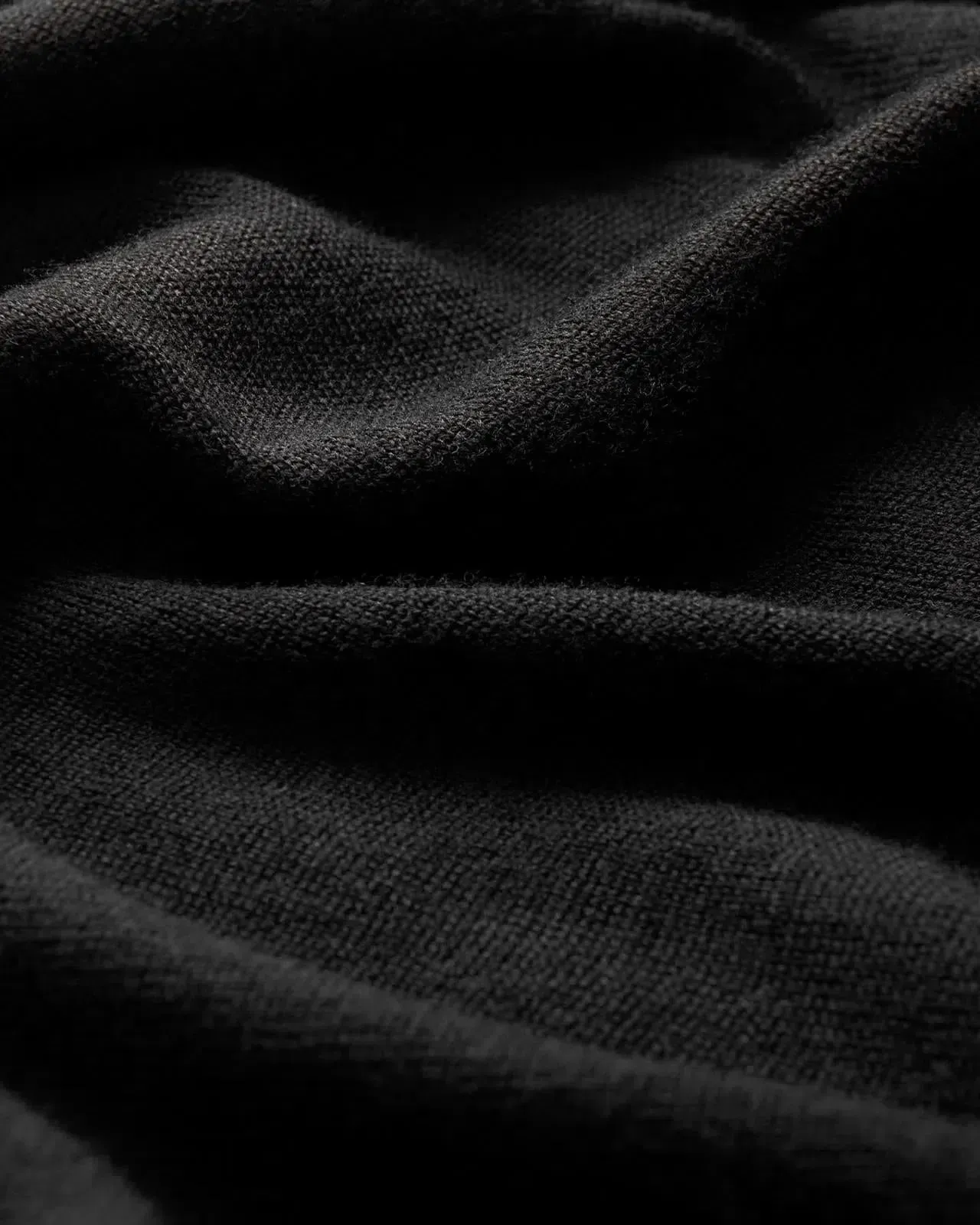 Kilgour Merino Wool Roll Neck Jumper Black