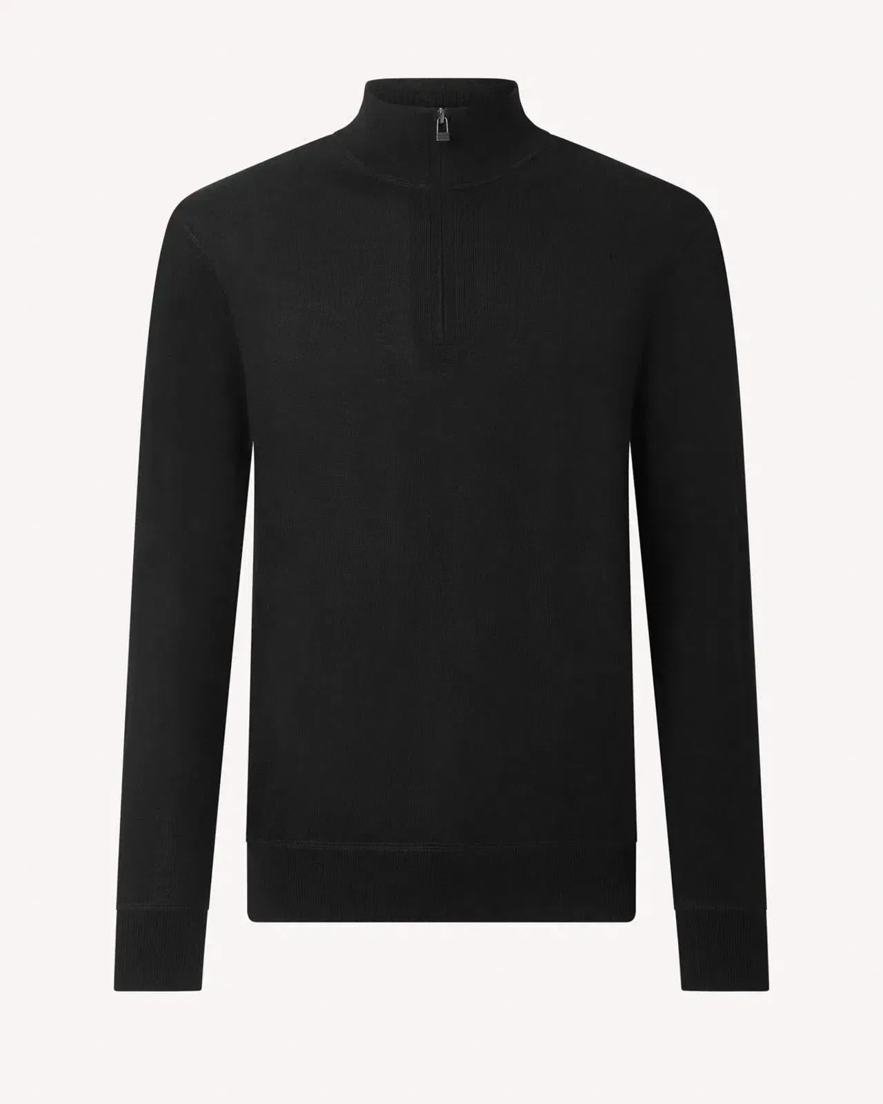 Kilgour Merino Wool Roll Neck Jumper Black