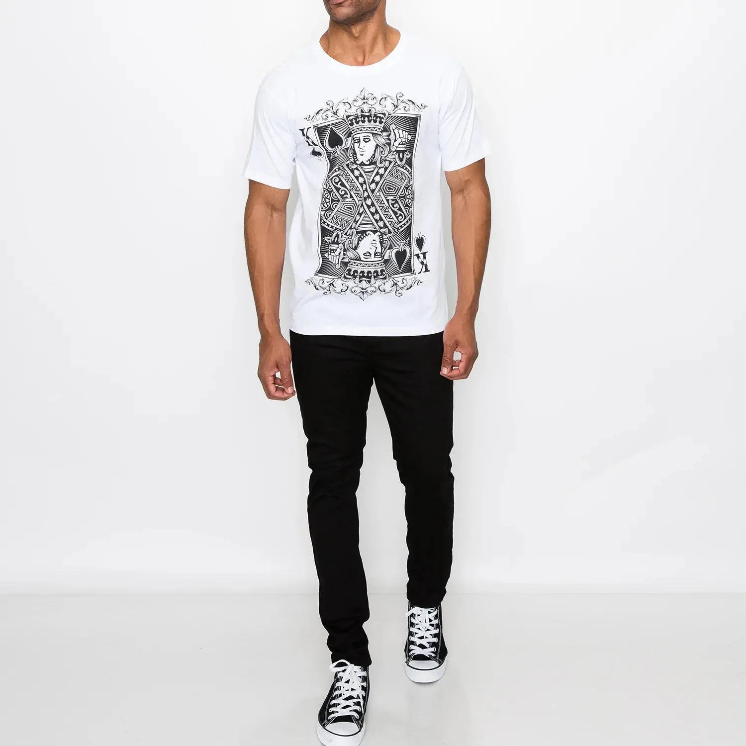 King of Spades T-Shirt  - White