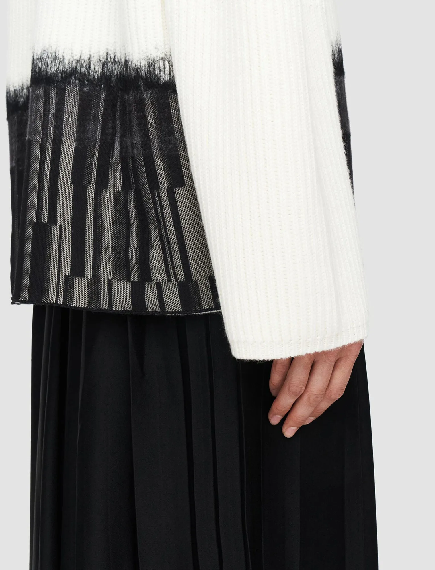 Knit & Lace V Neck Jumper