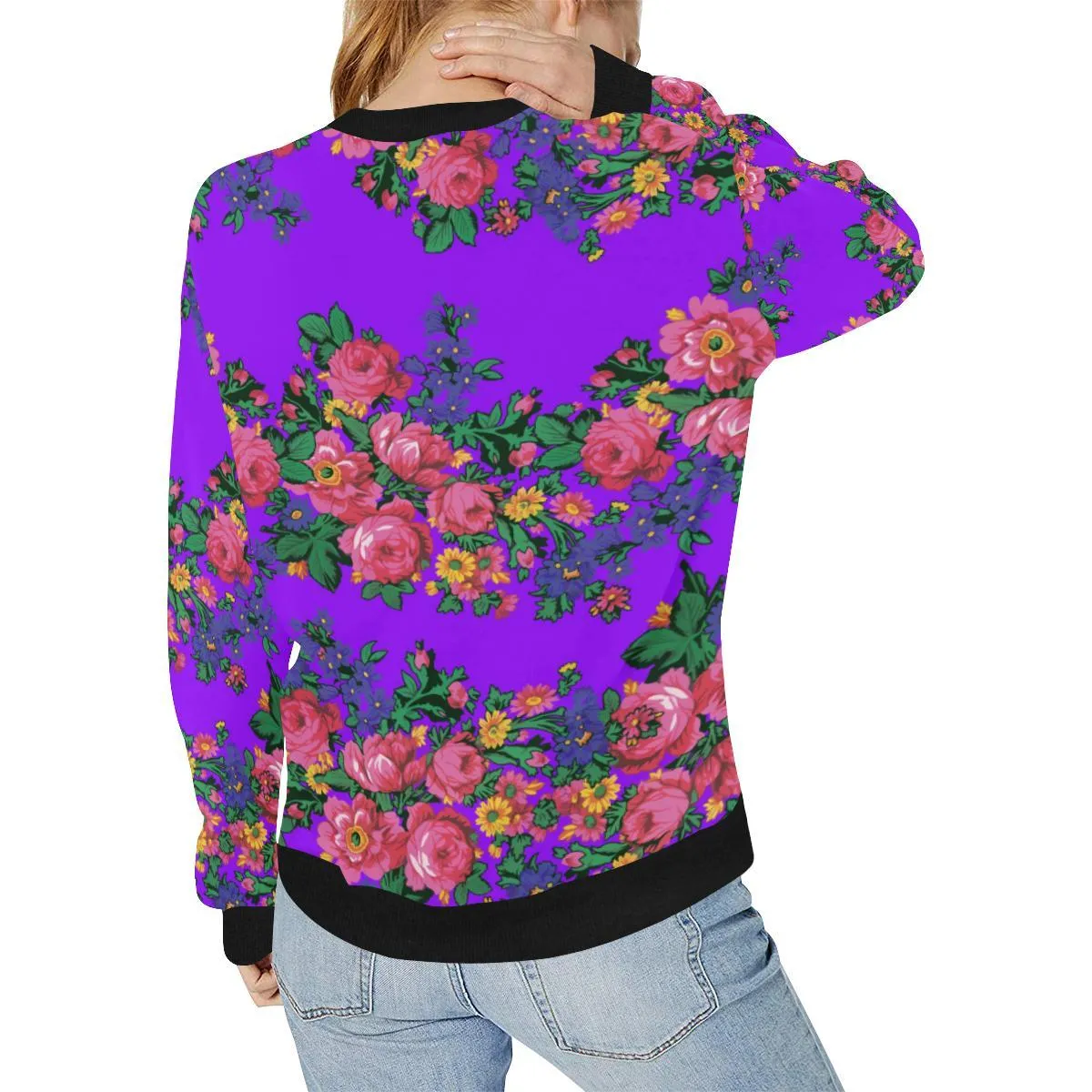Kokum's Revenge-Lilac Women's Rib Cuff Crew Neck Sweatshirt