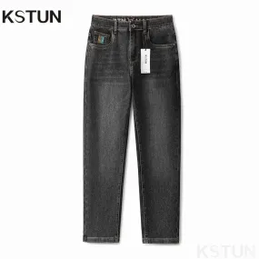KSTUN Men's Jeans Black Gray Stretch Slim Straight Regular Fit Men Denim Pants Casaul Trousers Spring And Autumn High Quality