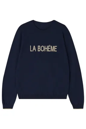 La Bohème merino wool jumper in navy