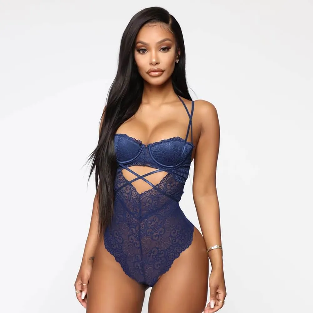 Lace Cutout Spaghetti Strap Bodysuits