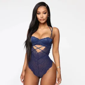 Lace Cutout Spaghetti Strap Bodysuits
