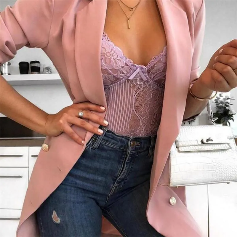 Lace Spaghetti Strap Bodysuit