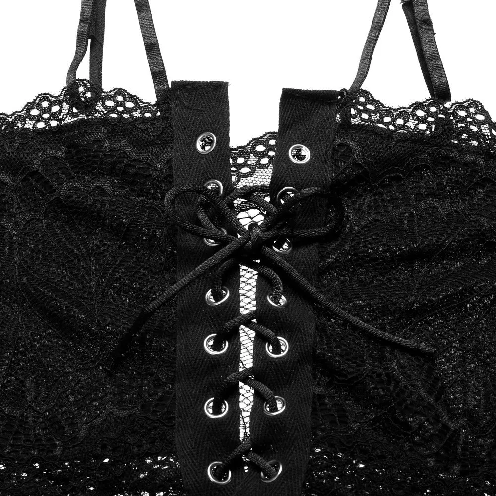 Laced Romance Nylon Bodysuit – Captivating Elegance with Intricate Lace Details
