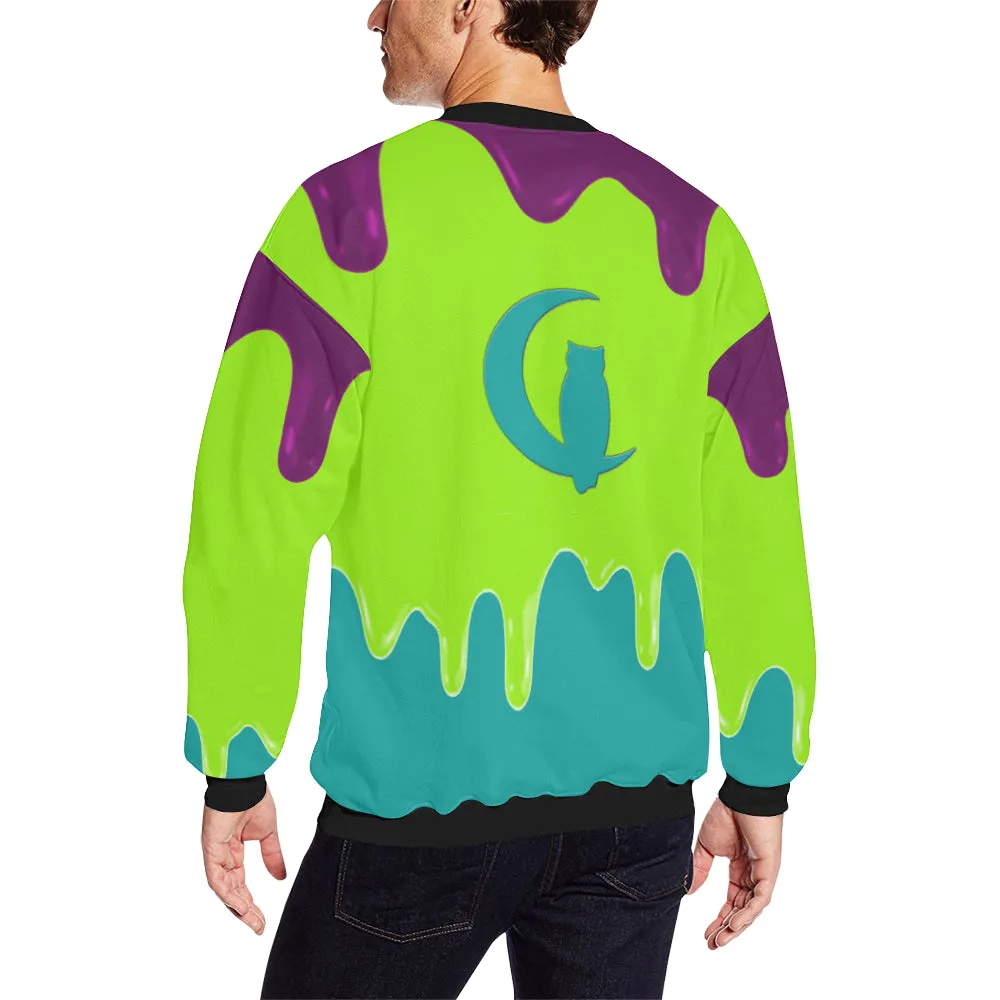 LACHOUETT PURPLE DRIP Men's Oversized Fleece Crew Sweatshirt
