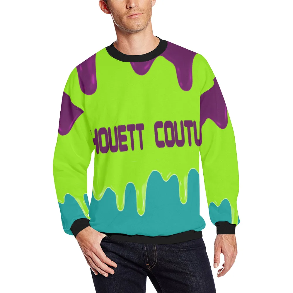 LACHOUETT PURPLE DRIP Men's Oversized Fleece Crew Sweatshirt