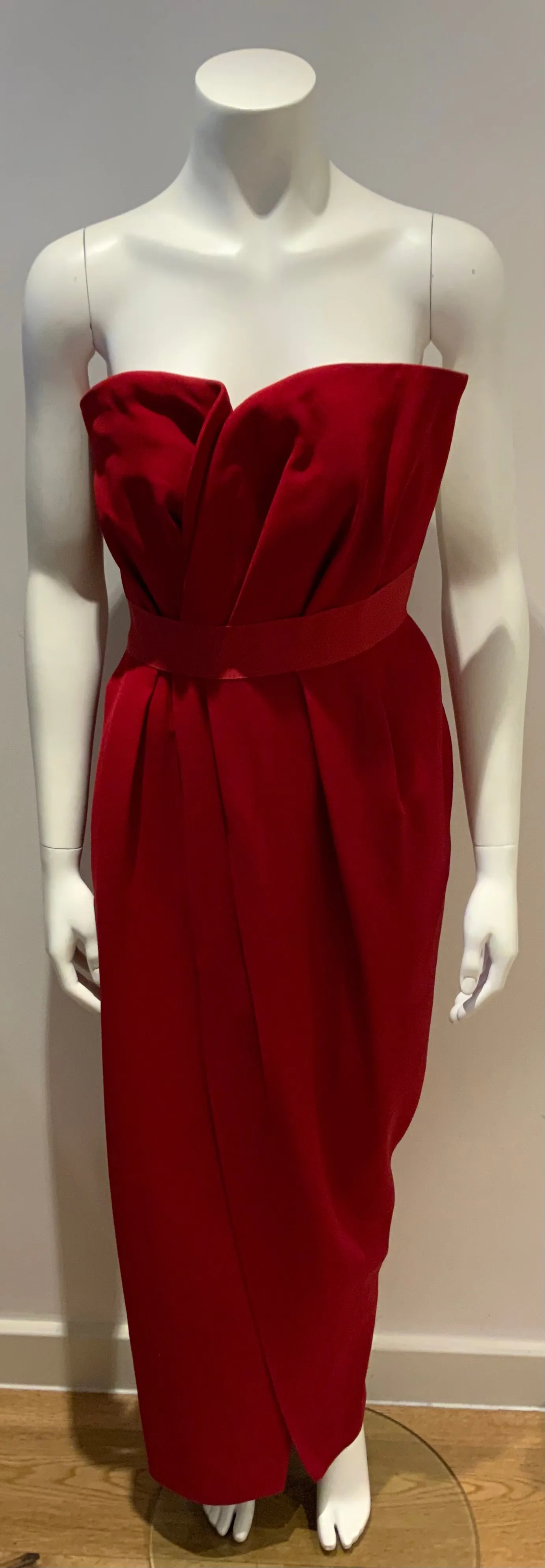 LANVIN Red Strapless wrap-effect silk-crepe gown dress RED CARPET F 36 XS ladies