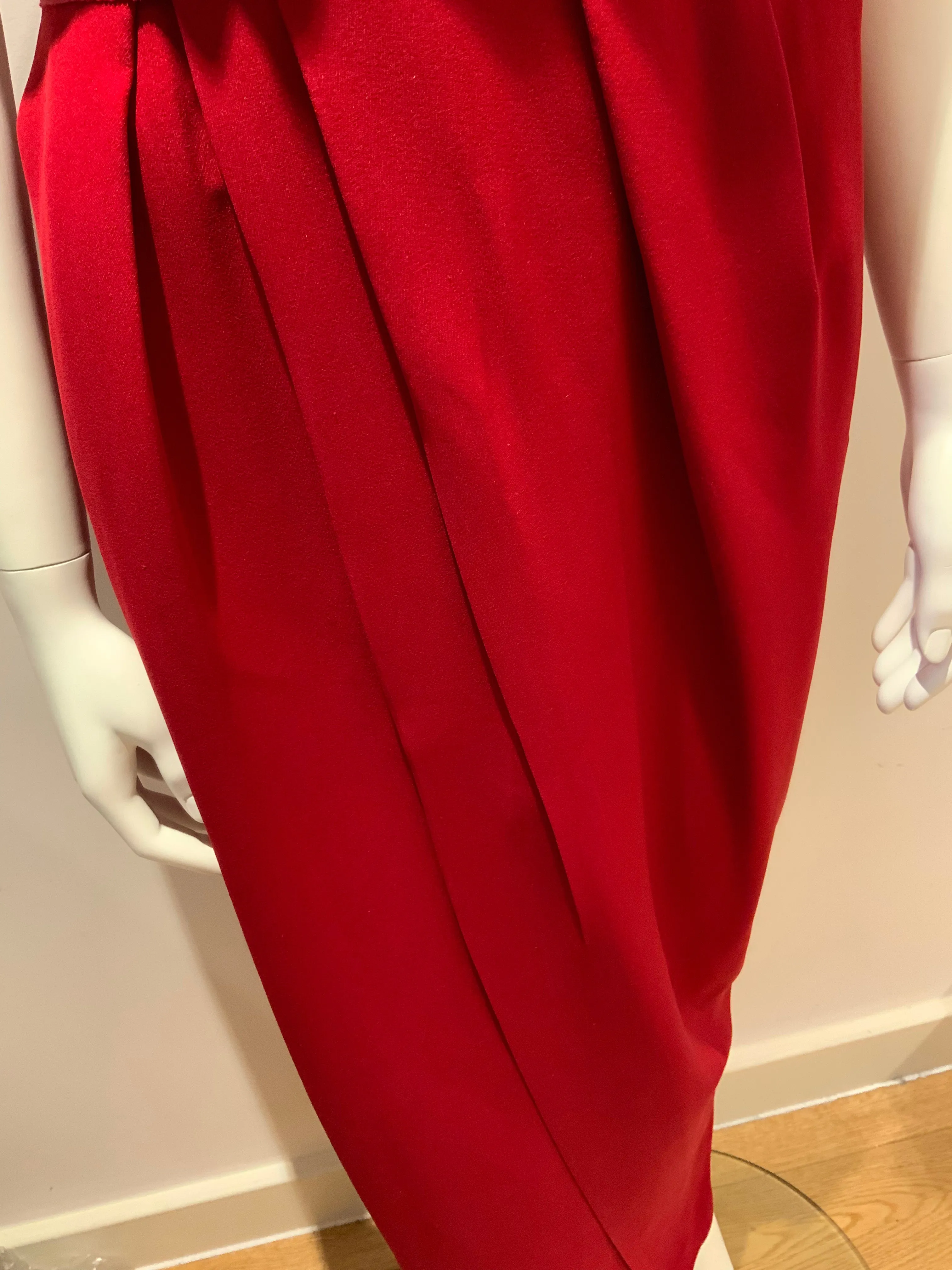 LANVIN Red Strapless wrap-effect silk-crepe gown dress RED CARPET F 36 XS ladies