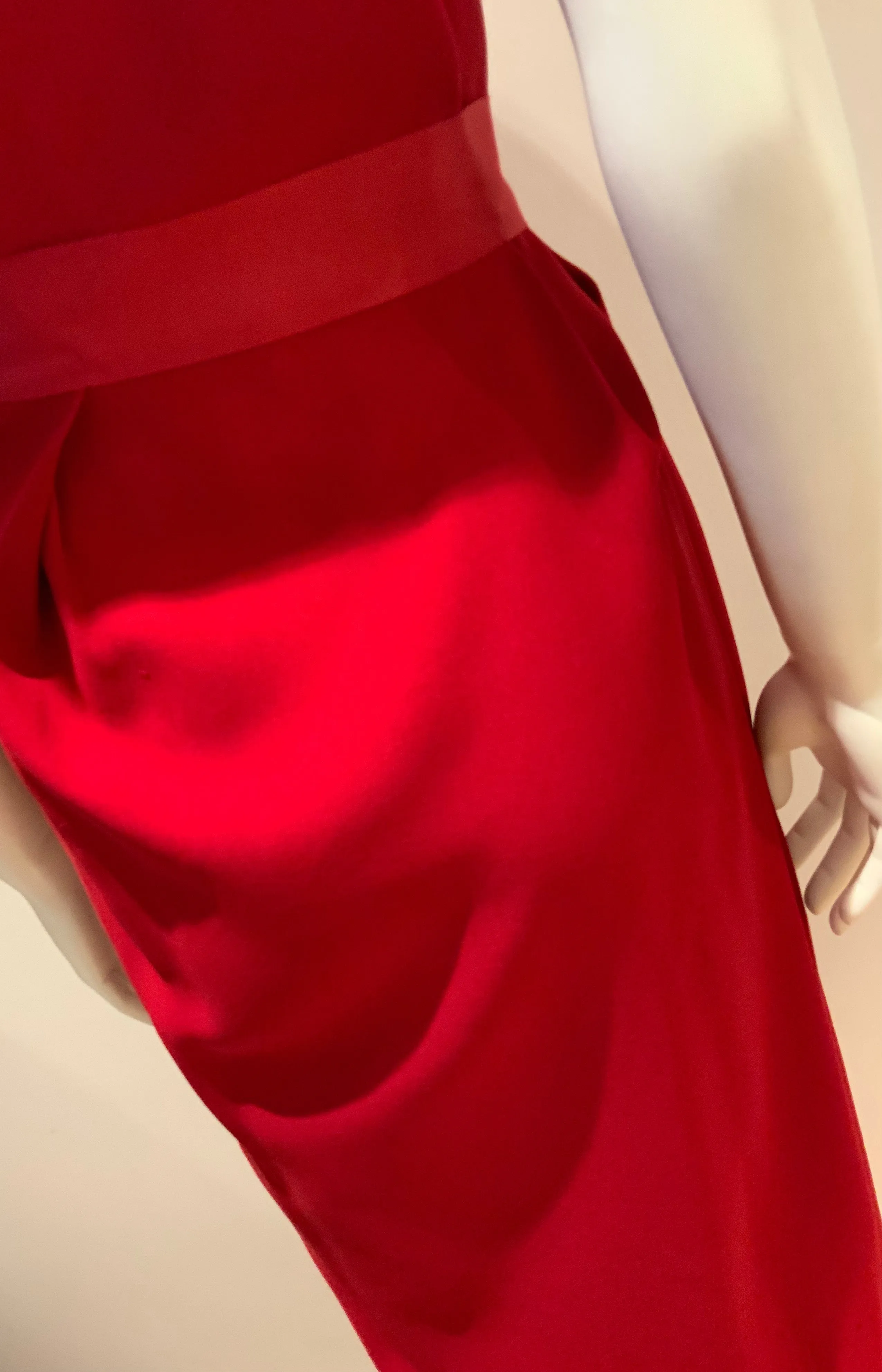 LANVIN Red Strapless wrap-effect silk-crepe gown dress RED CARPET F 36 XS ladies