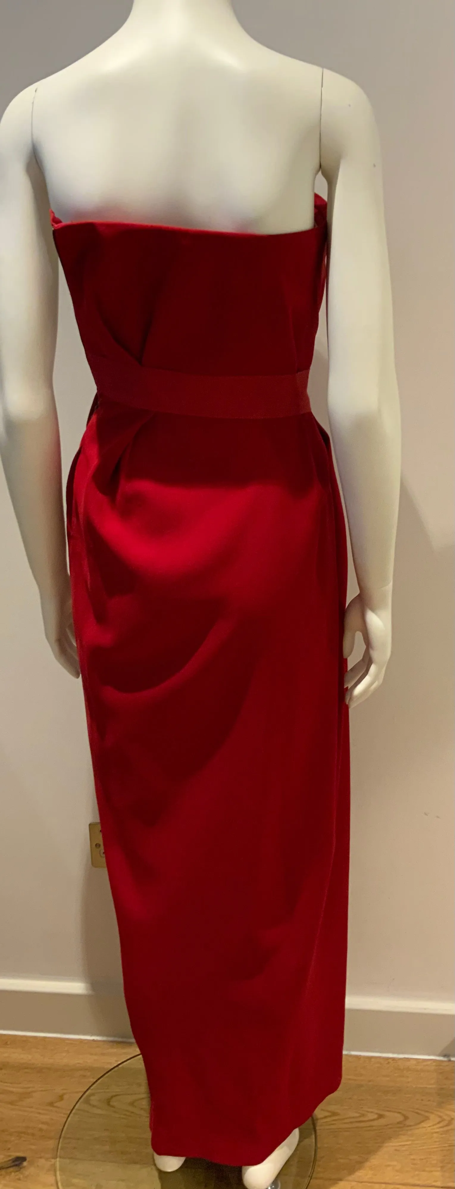 LANVIN Red Strapless wrap-effect silk-crepe gown dress RED CARPET F 36 XS ladies