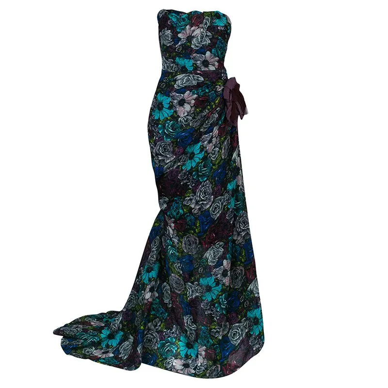 LANVIN Strapless silk-crepe floral gown dress RED CARPET F 40 UK 12 US 8 ladies