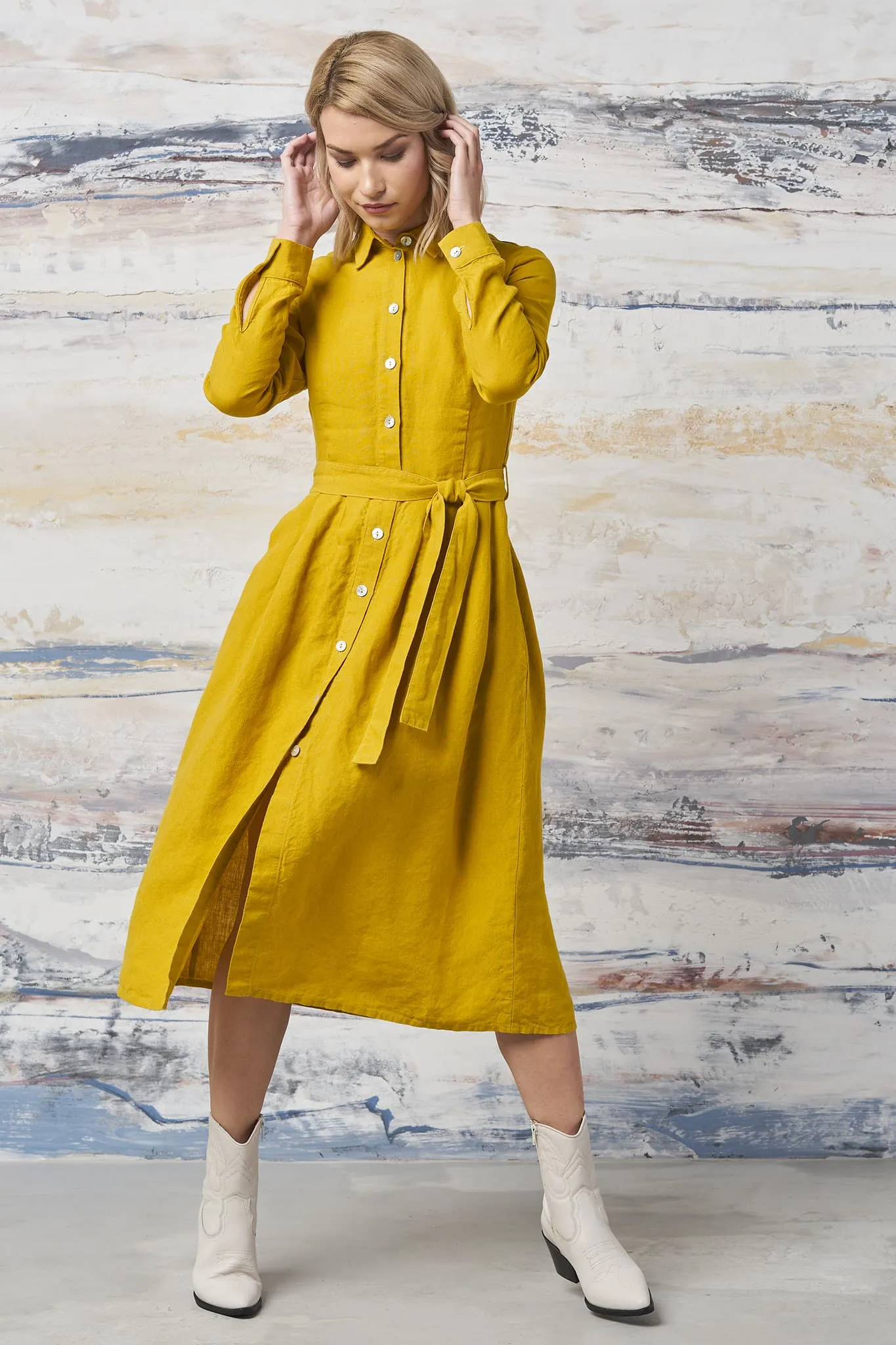 Linen autumn dress Mona