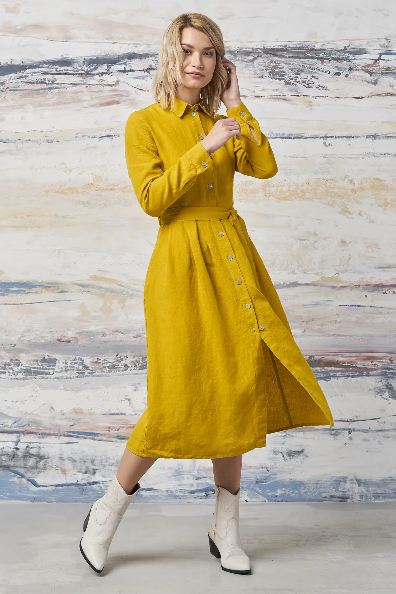 Linen autumn dress Mona